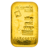 100 Gm minted Valcambi Gold bar 999.9 Purity