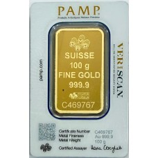 100 Gm PAMP Suisse Gold bar 999.9 Purity 100 Gm PAMP Suisse Gold bar 999.9 Purity