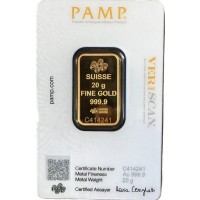 20 Gm PAMP Suisse Gold bar 999.9 Purity 20 Gm PAMP Suisse Gold bar 999.9 Purity