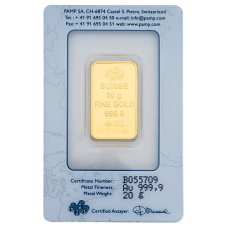 20 Gm PAMP Suisse Gold bar 999.9 Purity