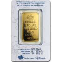 3 Tola PAMP Suisse Gold bar 999.9 Purity