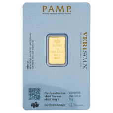 5 Gm PAMP Suisse Gold bar 999.9 Purity