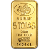 5 Tola PAMP Suisse Gold bar 999.9 Purity
