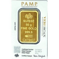 50 Gm PAMP Suisse Gold bar 999.9 Purity